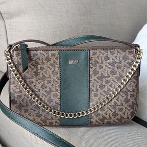 DKNY Brown and Green Women's Bag